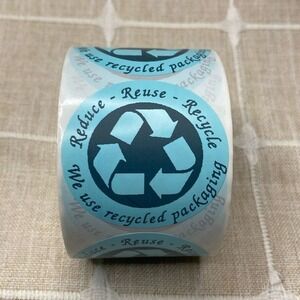 Reduce Reuse Recycle Labels (600) We Use Recycled Packaging Reseller Supplies‎